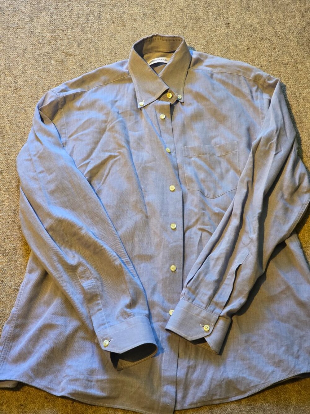 Socrate Made in Italy Blue 100% Cotton Button-Down Shirt – Men's Size 16.5 (42)